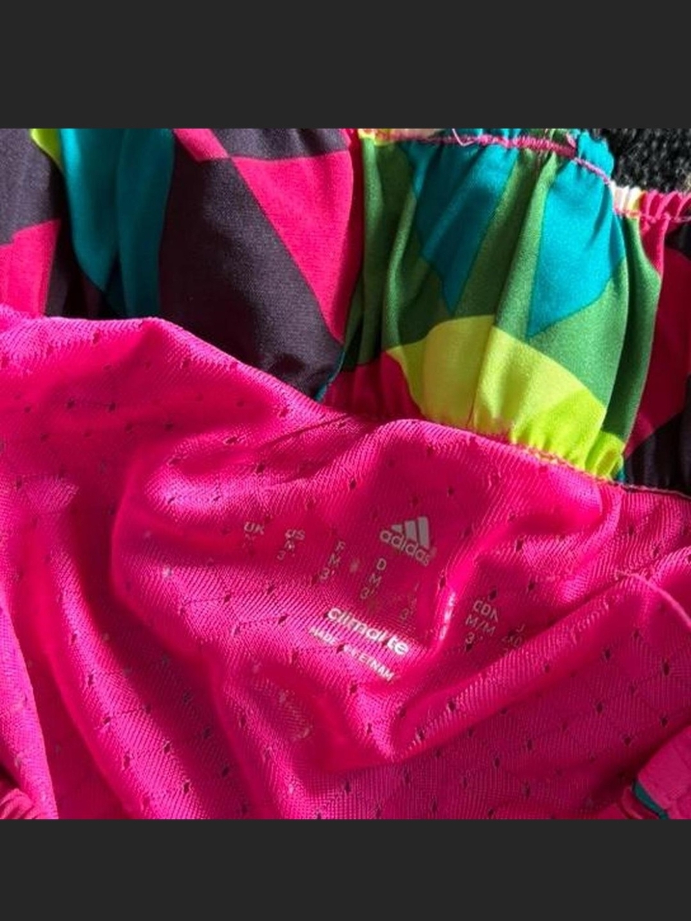 Adidas Neon Geo Print Running Shorts - Picture 2 of 4